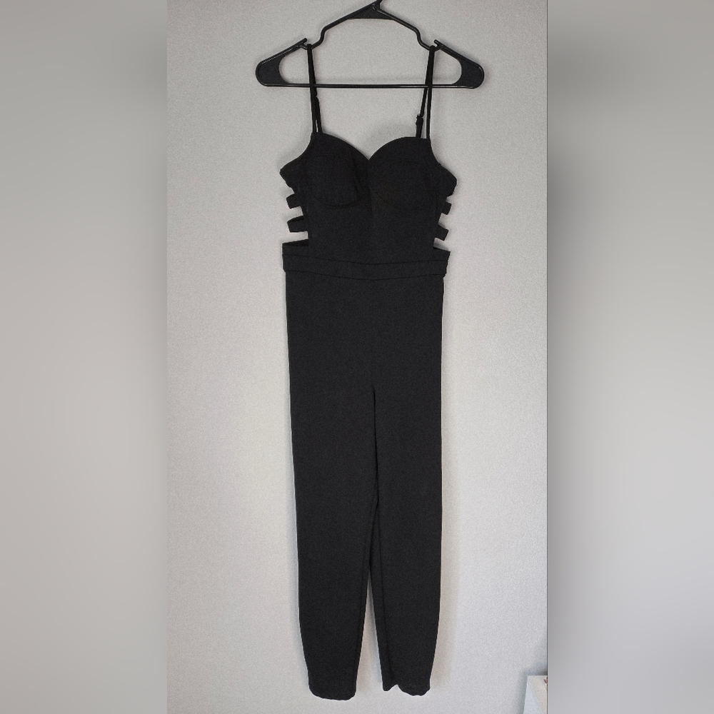 Black Cutout Bustier Jumpsuit